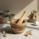 Wooden Garlic Mortar & Pestle